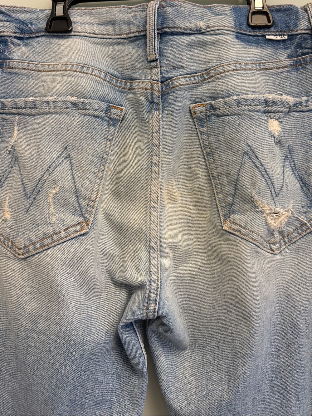 MOTHER Tomcat fit Light Blue Relaxed Button-Fly Jeans - Picture 6 of 8